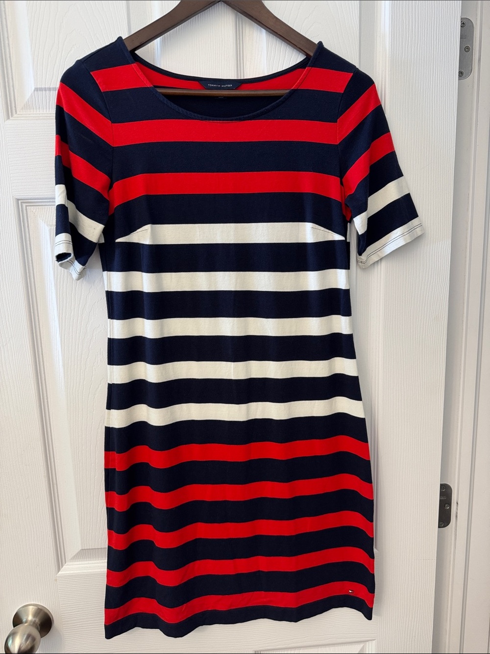 Tommy Hilfiger Red, Navy & White Striped Mini Dress
